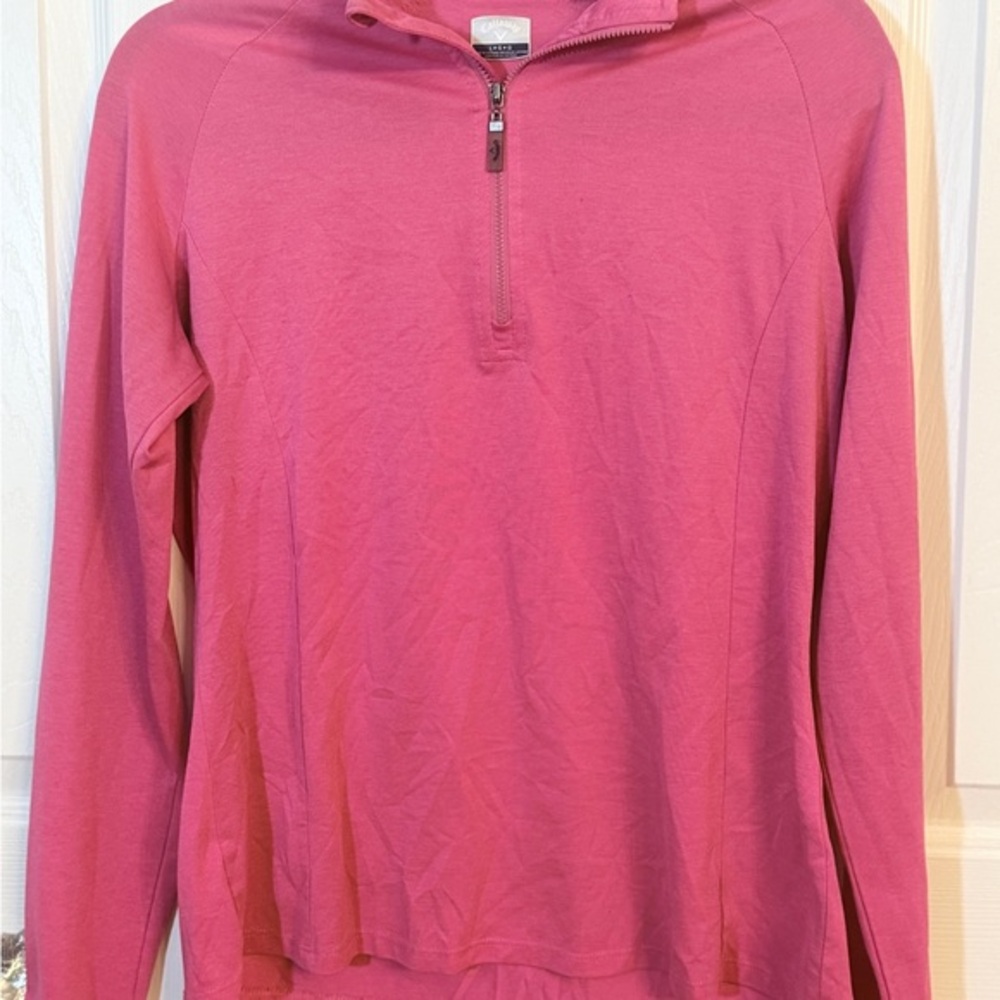 Callaway Pink Long Sleeve Quarter Zip Sz Large AB
